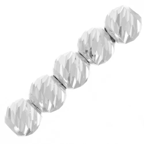 Round diamond-studded beads 3 mm - 925 Sterling Silver x25