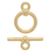 T-shaped clasp for 9 mm bracelet or necklace - 3-micron gold-plated x1