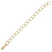 Rombo 60 mm mesh extension chain with small drop - 3-micron gold-plated x1|raw }}