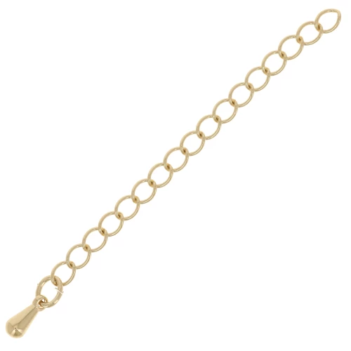 Rombo 60 mm mesh extension chain with small drop - 3-micron gold-plated x1