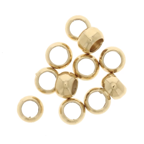 Crimp beads 3 mm - Gold-plated 3 microns x4