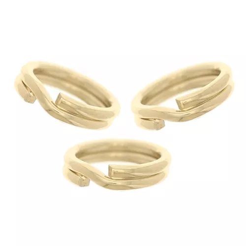 Double rings 5x0.6 mm - Gold-plated 3 microns x4