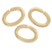 Open oval rings 4x3x0.7 mm - 3-micron gold-plated x4|raw }}