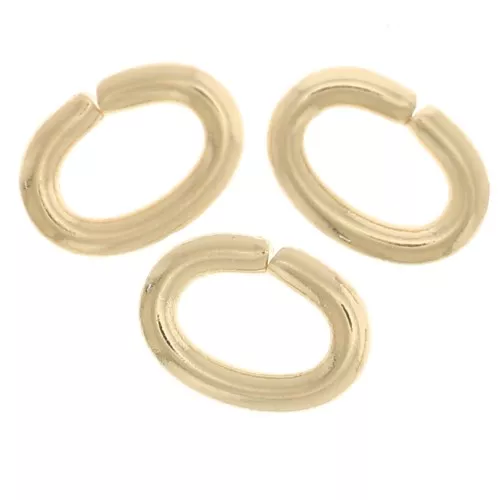 Open oval rings 4x3x0.7 mm - 3-micron gold-plated x4