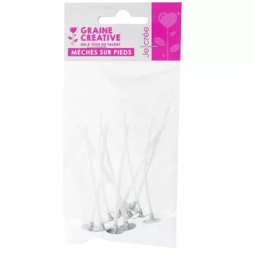 Wicks with bases 70 mm to create candles x10