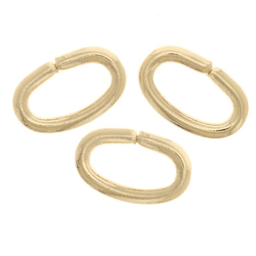Open oval rings 7x4.5x1 mm - 3-micron gold-plated x4