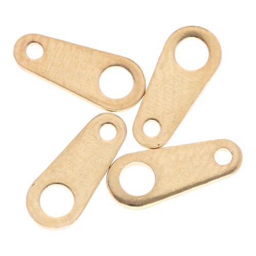 Oval clips 8x3.5 mm - Fine gold plated x10