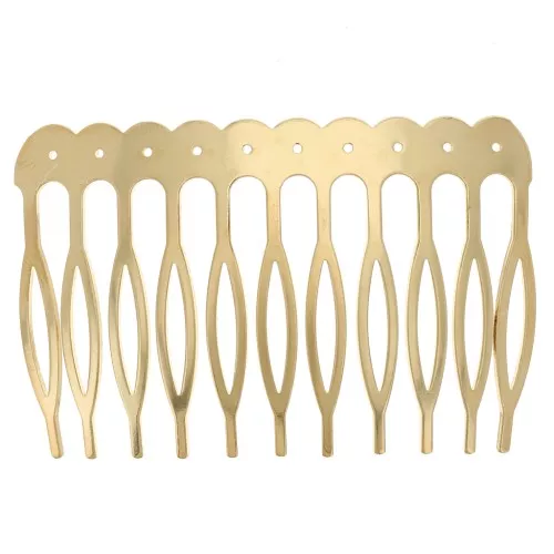 38x58mm Hair comb clip - Fine gold plated x1