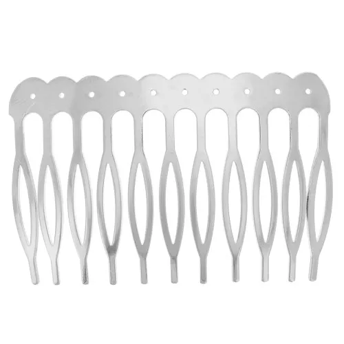 38x58mm Hair comb clip - Fine silver plated x1