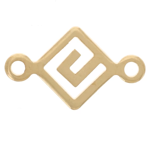 Spacers rhombus 2 rings 15.5x9 mm - Fine gold plated x1