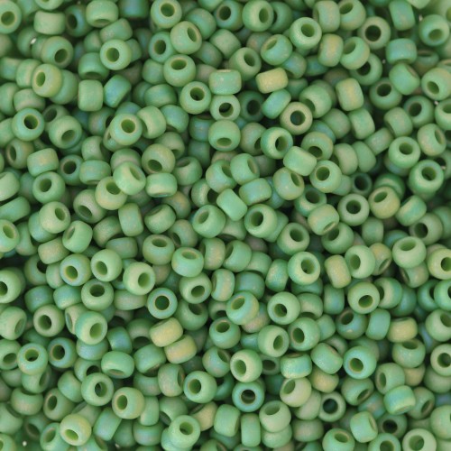 Seed beads Miyuki 11/0 411FR - Opaque Green AB Mat x8g
