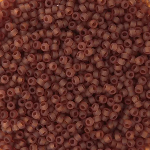 Seed beads Miyuki 15/0 134F - Transparent Dark Topaz Mat x8g