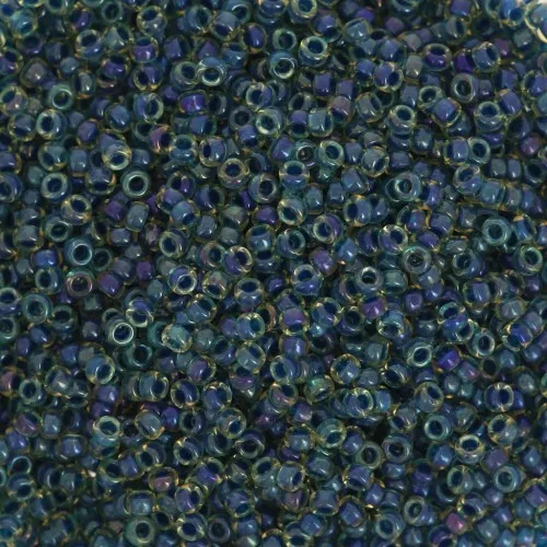 Seed beads Miyuki 15/0 1826 - Midnight Blue Lined Topaz AB x8g
