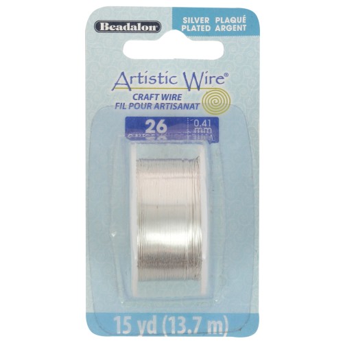 Artistic Wire Copper Wire 0.41 mm - Tarnish-Resistant Silver-Plated x13.7 m