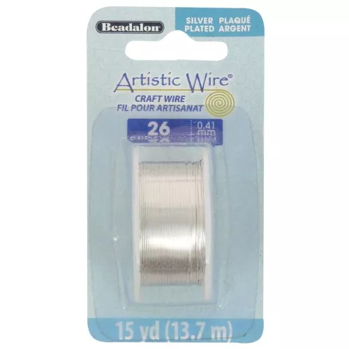 Artistic Wire Copper Wire 0.41 mm - Tarnish-Resistant Silver-Plated x13.7 m
