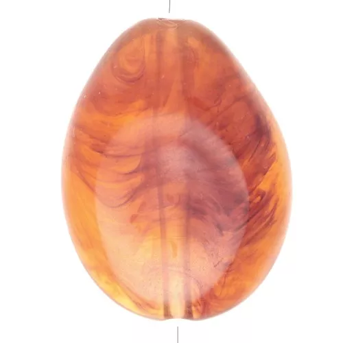 25x19mm Flat irregular acrylic beads - Fawn brown marbled x6