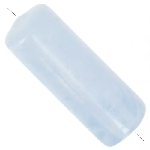 20x8mm Straight-tube beads in translucent acrylic - Marbled Glacier Blue x10