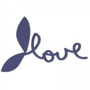 Fusible fabric Love 13cm Navy Blue x1|raw }}