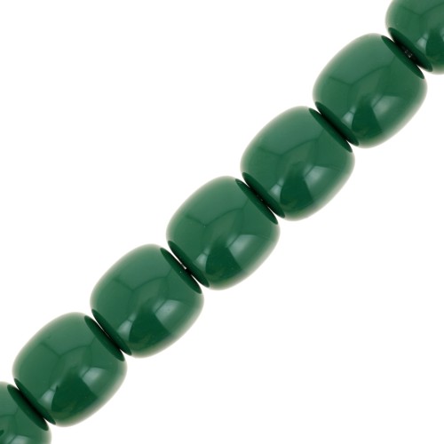 11.5x11mm Opaque resin tube beads - Dark green x37cm