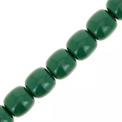 11.5x11mm Opaque resin tube beads - Dark green x37cm