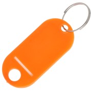 Plastic key ring with label 48.5x22 mm for bag grigri - Orange x1