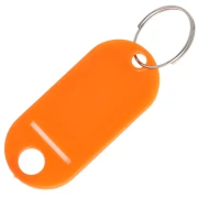Plastic key ring with label 48.5x22 mm for bag grigri - Orange x1