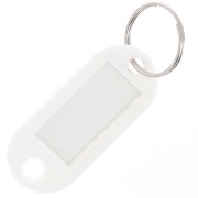 50x22mm Plastic key ring with label for bag grigri - White x1