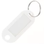 50x22mm Plastic key ring with label for bag grigri - White x1