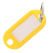 50x22mm Plastic key ring with label for bag grigri - Yellow x1