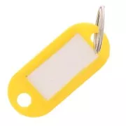 50x22mm Plastic key ring with label for bag grigri - Yellow x1