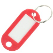 50x22mm Plastic key ring with label for bag grigri - Red x1