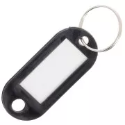 50x22mm Plastic key ring with label for bag grigri - Black x1