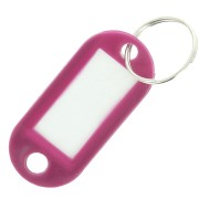 50x22mm Plastic key ring with label for bag grigri - Plum x1|raw }}