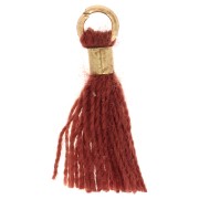 12mm Imitation cotton tassel with bead attachment - Gold - Terracotta x1|raw }}
