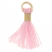 12mm Imitation cotton tassel with bead attachment - Rose Gold x1