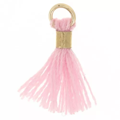 12mm Imitation cotton tassel with bead attachment - Rose Gold x1