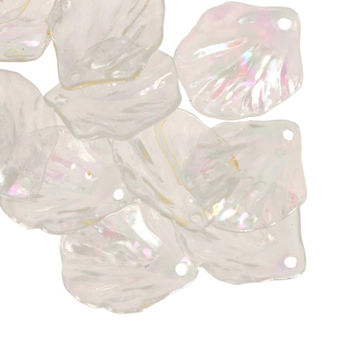 19x16mm Curved Flower Petal Sequins in Acrylic - Transparent AB x12