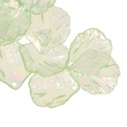 20x17mm curved flower petals in clear acrylic - Green AB x12|raw }}