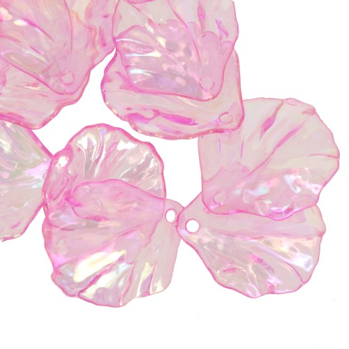 20x17mm curved flower petals in clear acrylic - Rose AB x12
