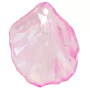 20x17mm curved flower petals in clear acrylic - Rose AB x12