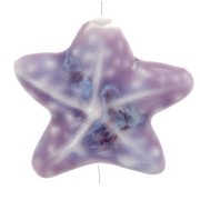 19x21mm Ceramic starfish bead - Marbled Violet x1|raw }}