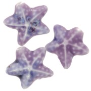 19x21mm Ceramic starfish bead - Marbled Violet x1