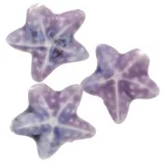 19x21mm Ceramic starfish bead - Marbled Violet x1