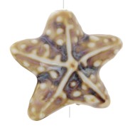 19x21mm Ceramic starfish bead - Brown x1