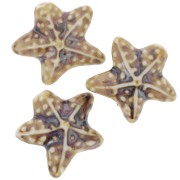 19x21mm Ceramic starfish bead - Brown x1