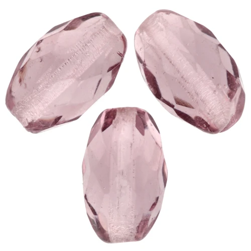 Fire Polished faceted olive-shaped beads 13x10mm Light Amethyst