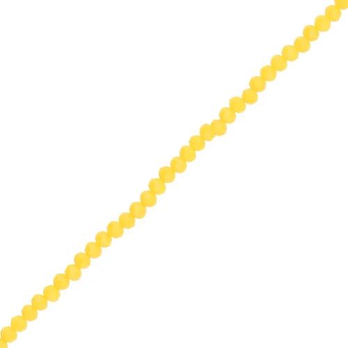 Round faceted beads - round flattened - 3.5x3 mm Opaque Yellow x37cm