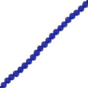 Rondelle beads faceted - round flattened - 4.5x3.5 mm Cobalt Opaque x41cm|raw }}