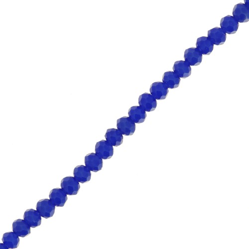 Rondelle beads faceted - round flattened - 4.5x3.5 mm Cobalt Opaque x41cm