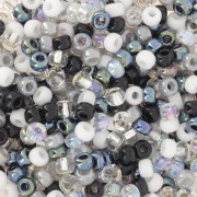 Seed beads mix Miyuki 8/0 - Black and White x8g|raw }}